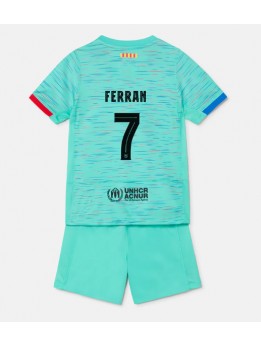 Billige Barcelona Ferran Torres #7 Tredjedraktsett Barn 2023-24 Kortermet (+ Korte bukser)